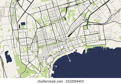 vector map of the city of Baku, Azerbaijan svg