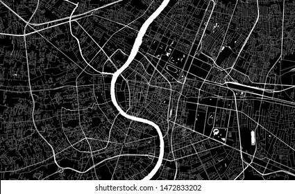 vector map of the city of Bangkok, Krung Thep Maha Nakhon, Kingdom of Thailand