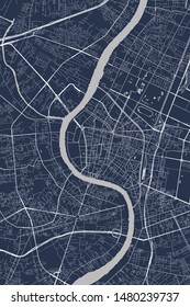 vector map of the city of Bangkok, Krung Thep Maha Nakhon, Kingdom of Thailand