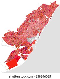 vector map of the city of Barcelona, Spain