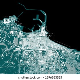 vector map of the city of Bari, Apulia, Italy