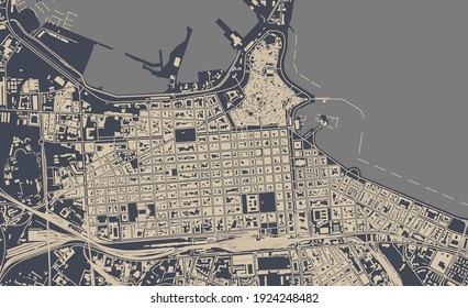 vector map of the city of Bari, Apulia, Italy