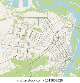 vector map of the city of Barnaul, Russia