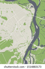 vector map of the city of Barnaul, Russia