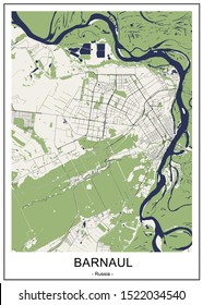 vector map of the city of Barnaul, Russia