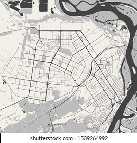 vector map of the city of Barnaul, Russia