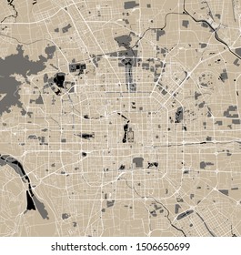vector map of the city of Beijing, China