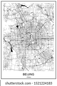 vector map of the city of Beijing, China