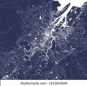 vector map of the city of Belfast, County Antrim, Northern Ireland, UK