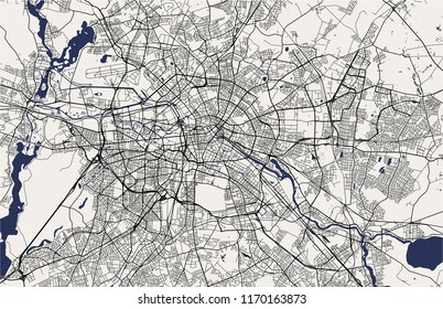 vector map of the city of Berlin, Germany