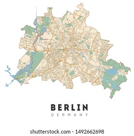 Vector map of the city of Berlin, Germany