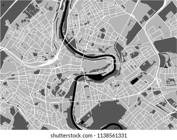 vector map of the city of Bern, Switzerland