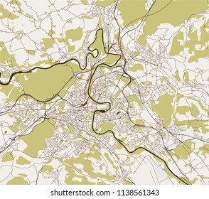 vector map of the city of Bern, Switzerland