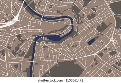vector map of the city of Bern, Switzerland