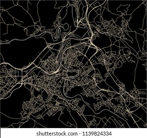 vector map of the city of Bern, Switzerland