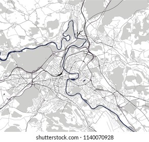 vector map of the city of Bern, Switzerland