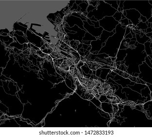 vector map of the city of Bilbao, Basque Country, Spain