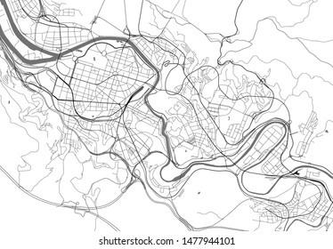 vector map of the city of Bilbao, Basque Country, Spain