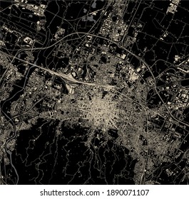 vector map of the city of Bologna, Emilia-Romagna, Italy