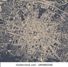 vector map of the city of Bologna, Emilia-Romagna, Italy