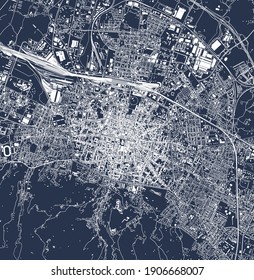 vector map of the city of Bologna, Emilia-Romagna, Italy