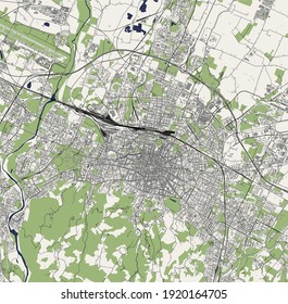 vector map of the city of Bologna, Emilia-Romagna, Italy