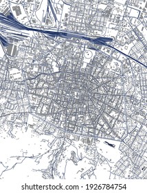 vector map of the city of Bologna, Emilia-Romagna, Italy