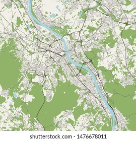 vector map of the city of Bonn, Germany, North Rhine-Westphalia, Cologne