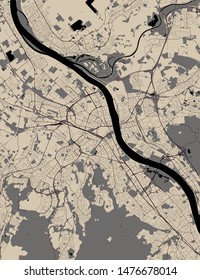 vector map of the city of Bonn, Germany, North Rhine-Westphalia, Cologne