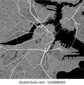 vector map of the city of Boston, USA