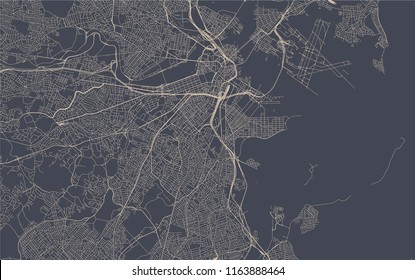 vector map of the city of Boston, USA svg