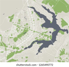 vector map of the city of Brasilia, capital of Brazil