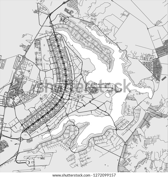 Vector Map City Brasilia Capital Brazil Stock Vector Royalty Free 1272099157