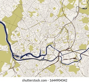 mapa vectorial de la ciudad de Bristol, Suroeste de Inglaterra, Inglaterra, Reino Unido