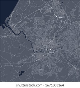 mapa vectorial de la ciudad de Bristol, Suroeste de Inglaterra, Inglaterra, Reino Unido