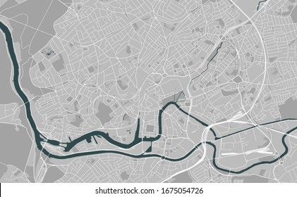 vector map of the city of Bristol, South West England, England, UK