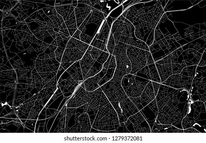 vector map of the city of Brussels, Belgium