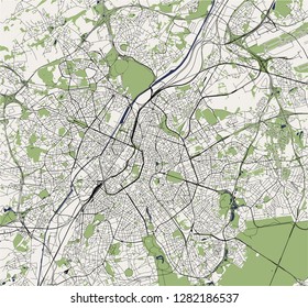 vector map of the city of Brussels, Belgium