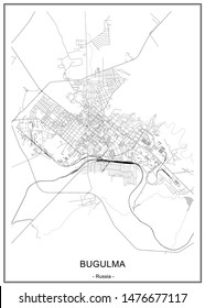 vector map of the city of Bugulma, Russia, Tatarstan