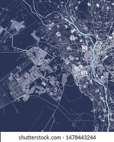vector map of the city of Cairo, Giza, Egypt