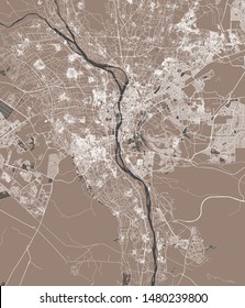 Vector Map Of The City Of Cairo, Giza, Egypt