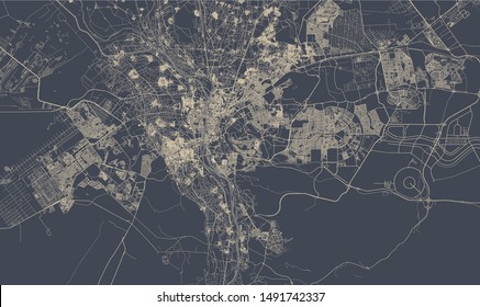 vector map of the city of Cairo, Giza, Egypt