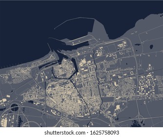 vector map of the city of Calais, Pas-de-Calais, Hauts-de-France, France