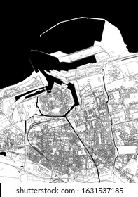 vector map of the city of Calais, Pas-de-Calais, Hauts-de-France, France