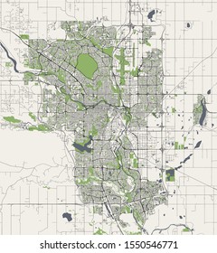 vector map of the city of Calgary, Canada