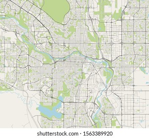 vector map of the city of Calgary, Canada