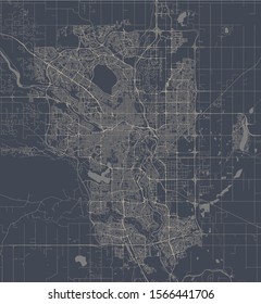 vector map of the city of Calgary, Canada