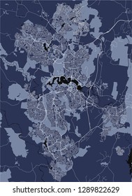 vector map of the city of Canberra, Australian Capital Territory, Australia