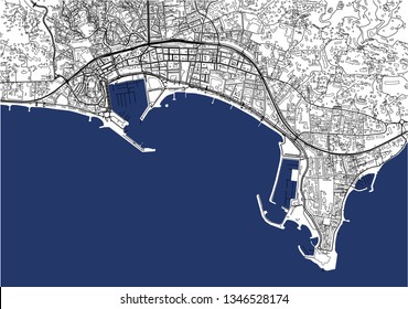 vector map of the city of Cannes, France