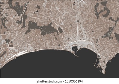 vector map of the city of Cannes, France
